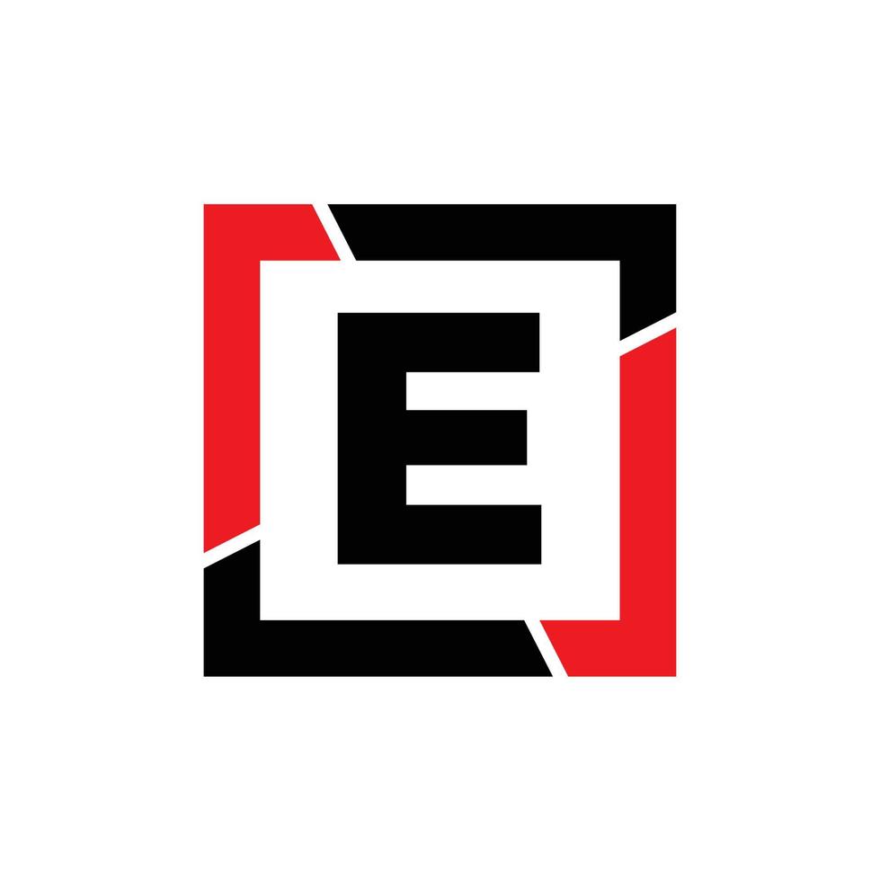 D letter with red black frame monogram. D company icon. vector