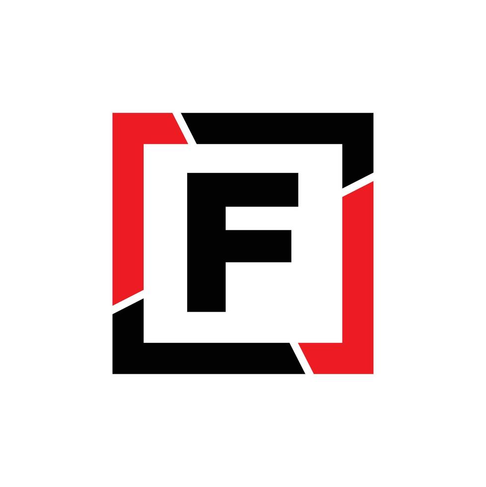 D letter with red black frame monogram. D company icon. vector