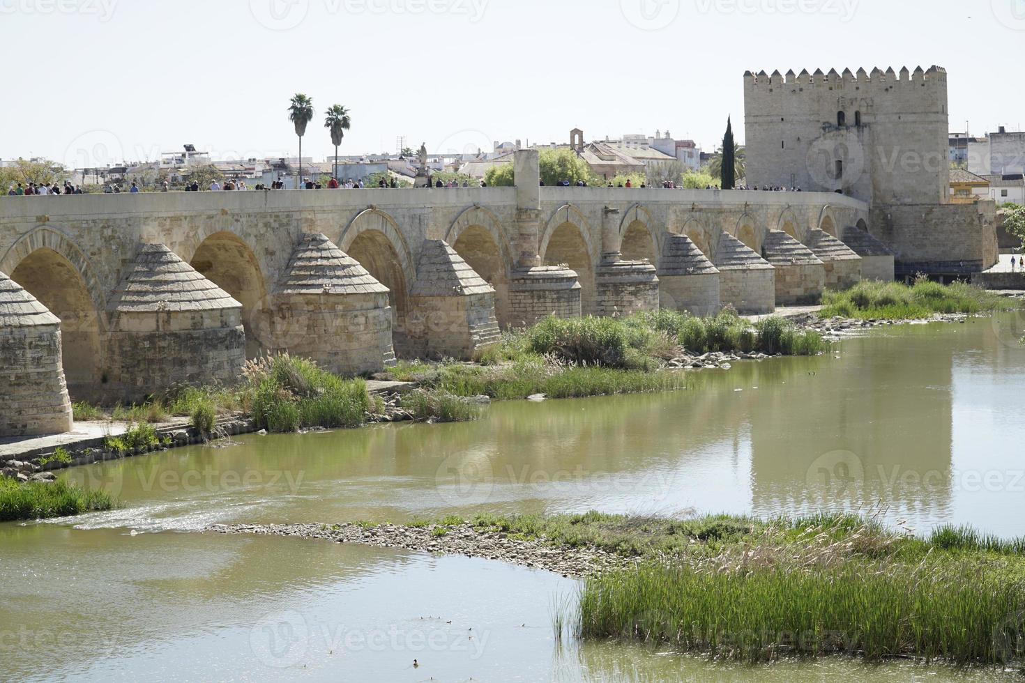 Roman Bridge on Guadalquivir River in Cordoba, Spain photo