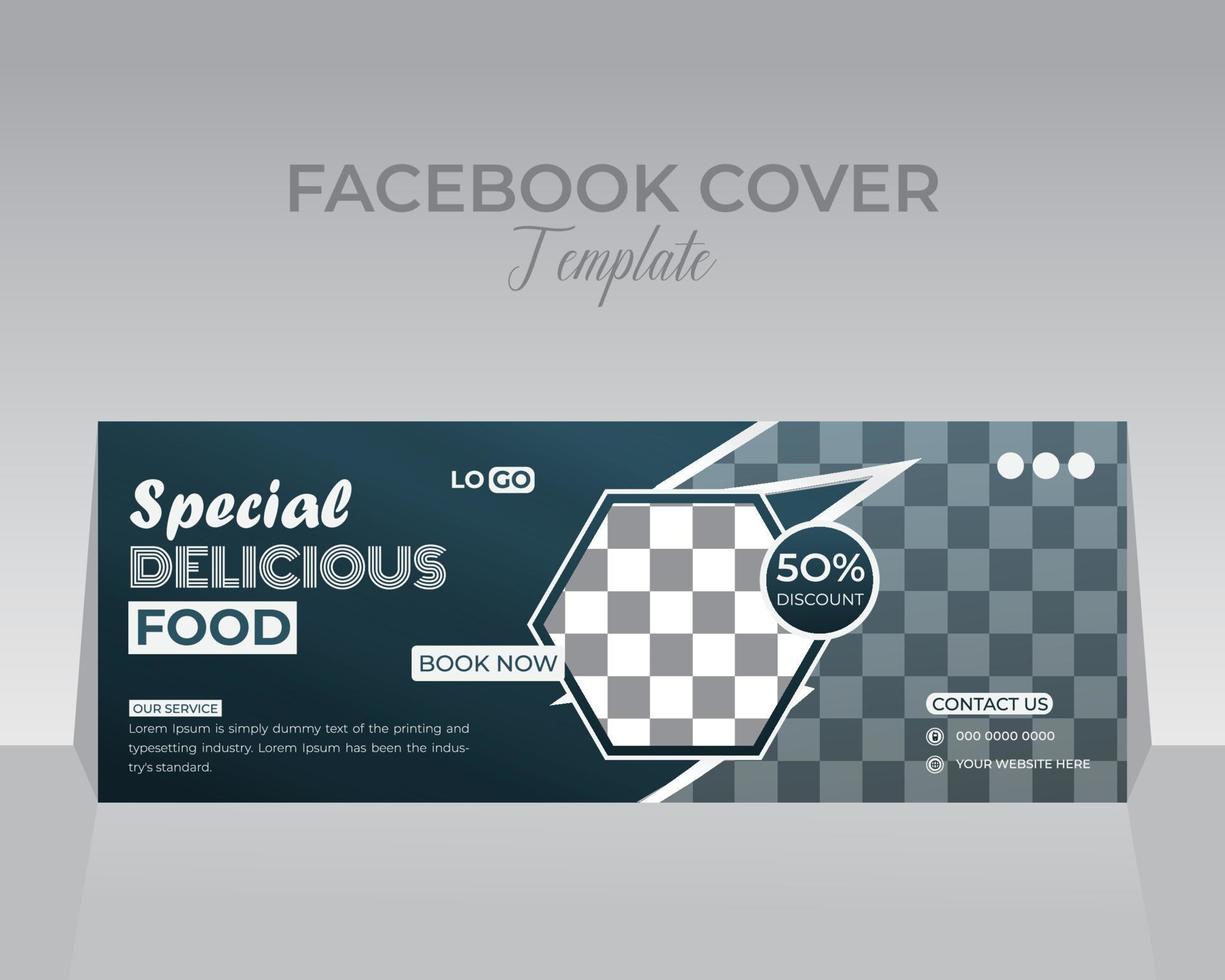 Food Facebook Cover Template design vector