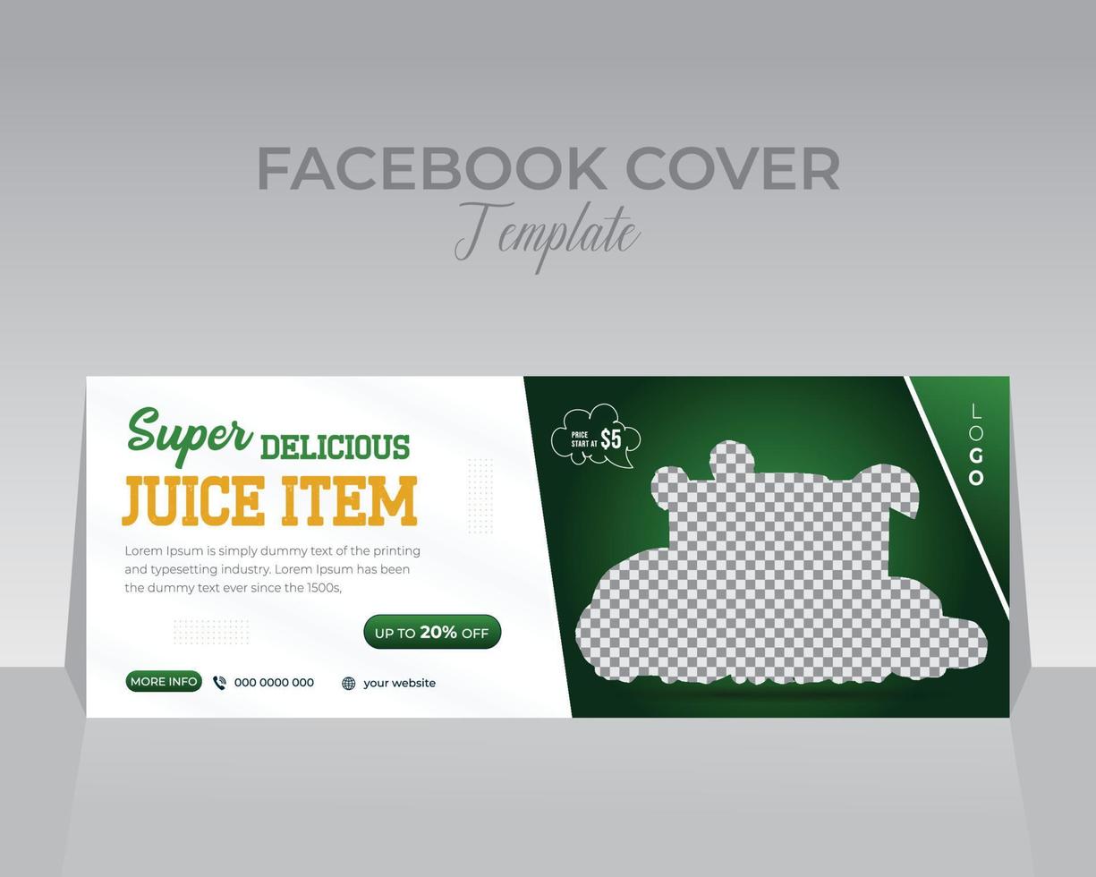 Food Facebook Cover Template Design vector