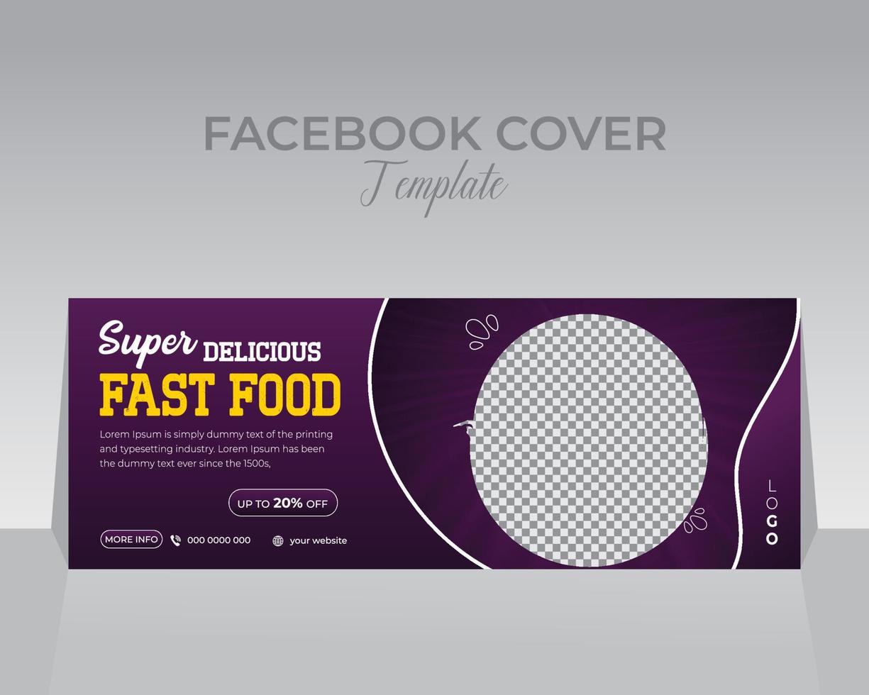 Food Facebook Cover Template Design vector