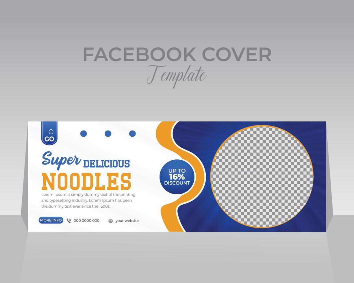 Food Facebook Cover Template Design vector