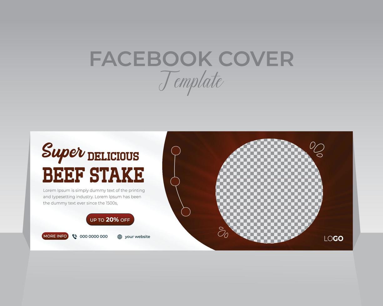 Food Facebook Cover Template Design vector