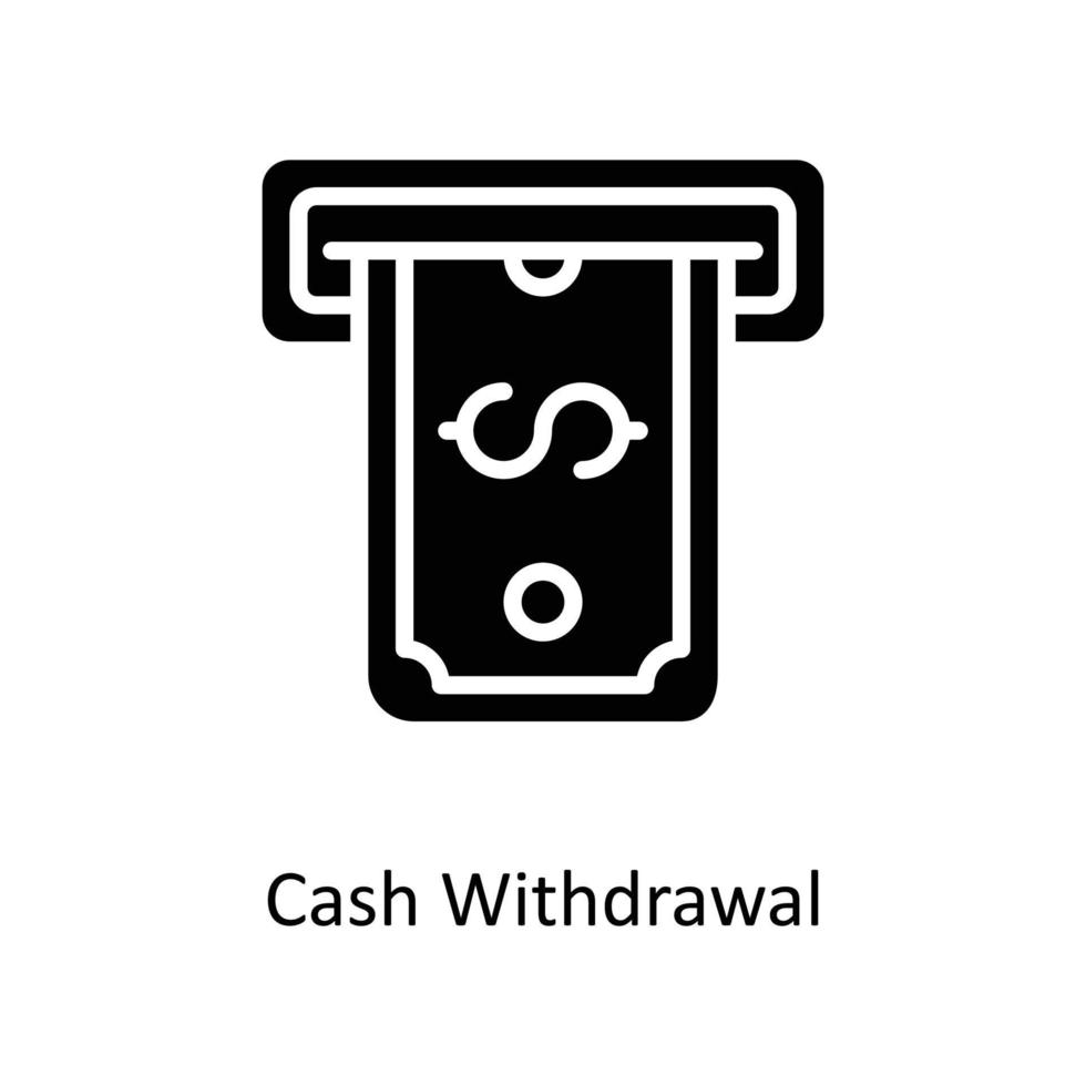 Cash Withdrawal Vector   Solid icons. Simple stock illustration stock