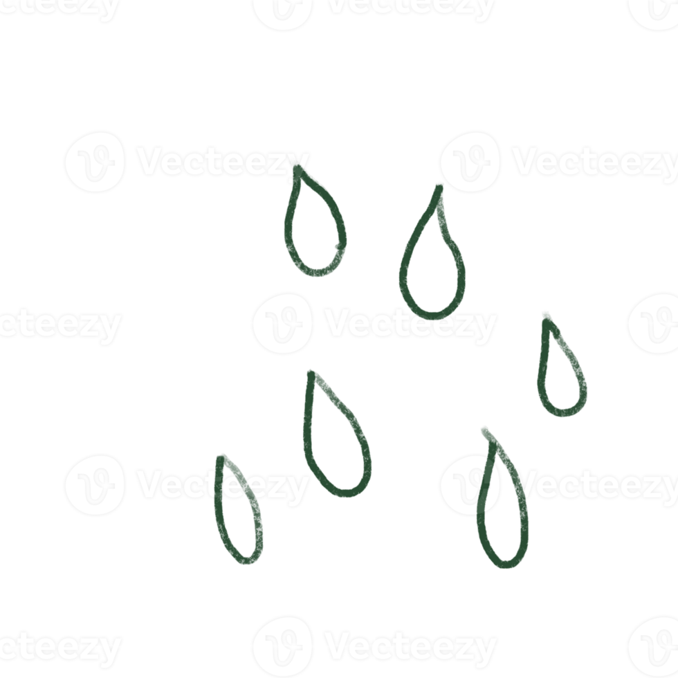 grön element hand teckning vatten Färg dekoration blad stjärna regn moln vatten släppa png