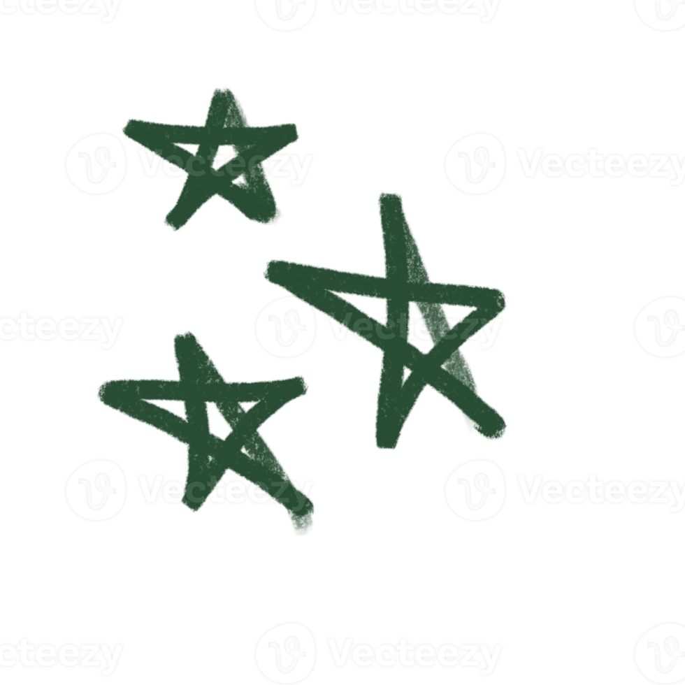 green element hand drawing water color decoration leaf star rain cloud water drop png
