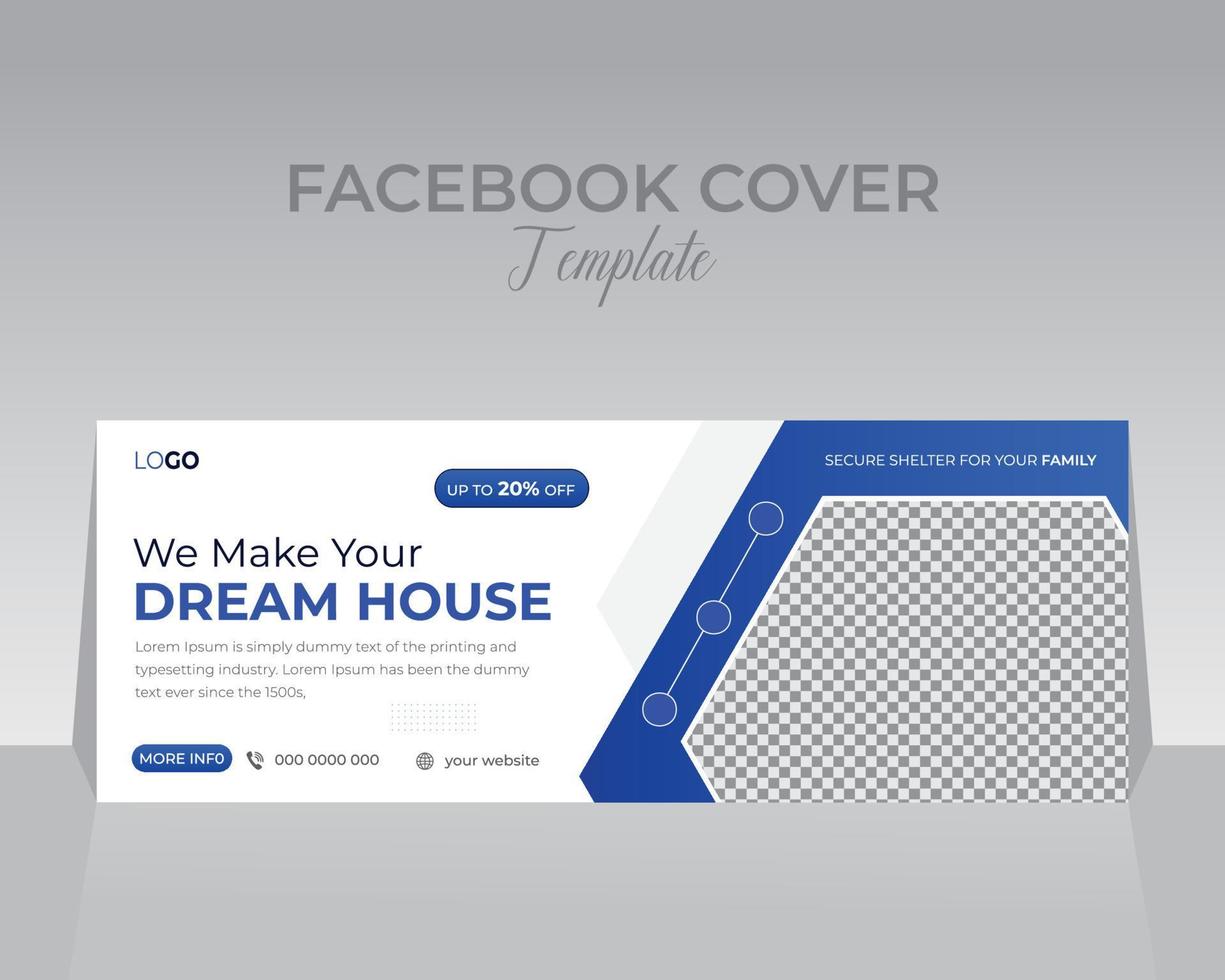 Construction Facebook Cover Template Design vector