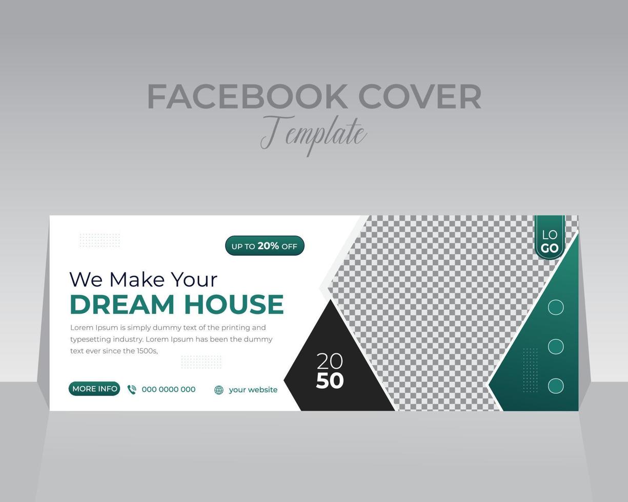 Construction Facebook Cover Template Design vector