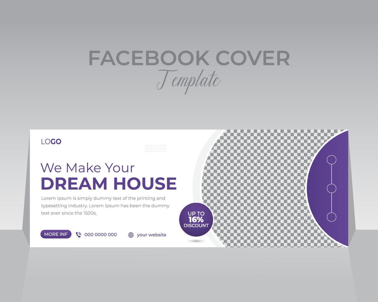 Construction Facebook Cover Template Design vector