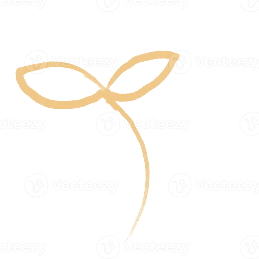hand draw element cloud leaf flower png
