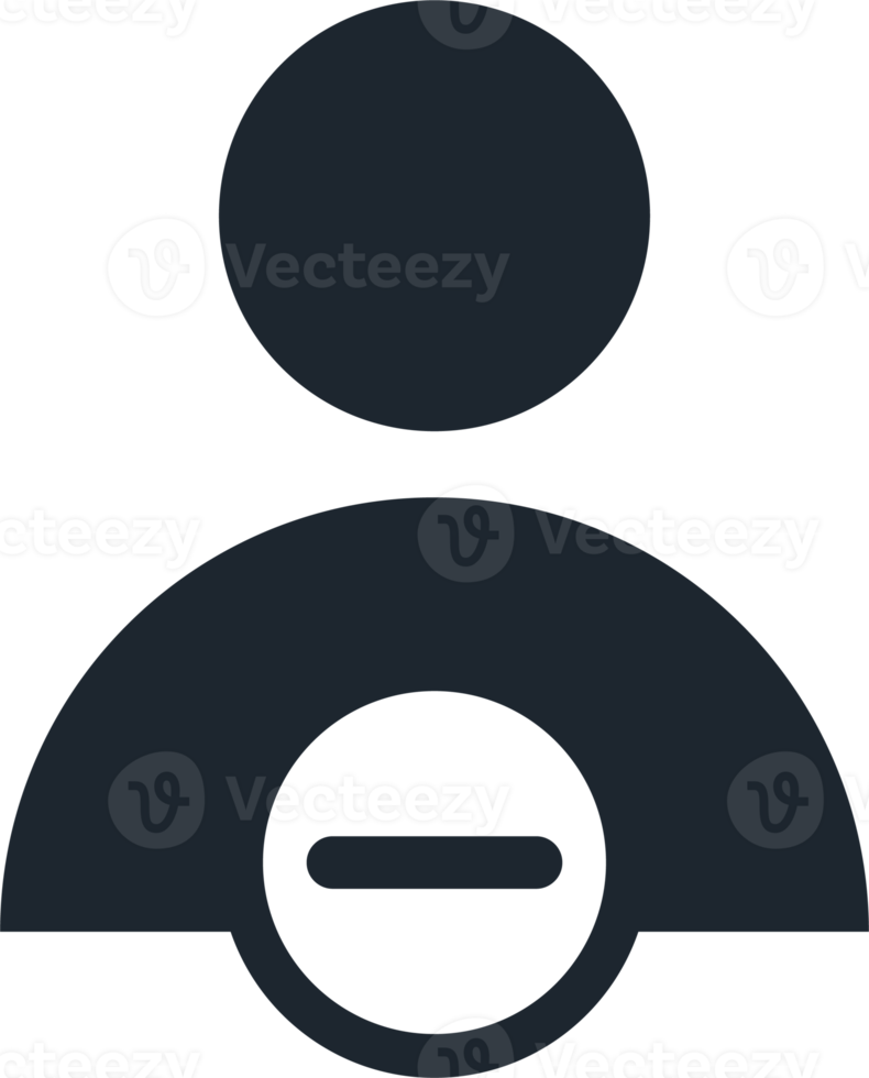 User icon and minus symbol. png