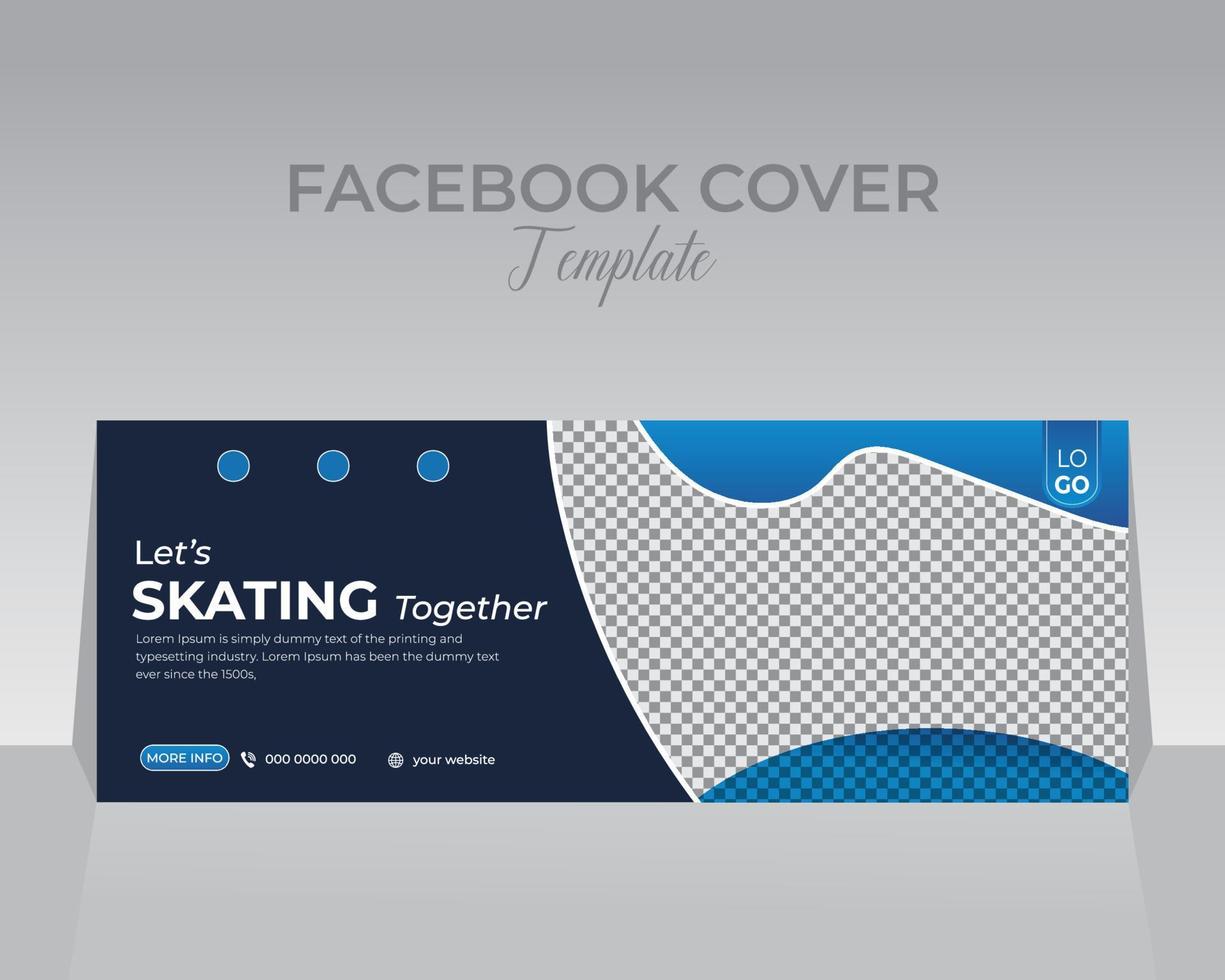 Sports Facebook Cover Template Design vector