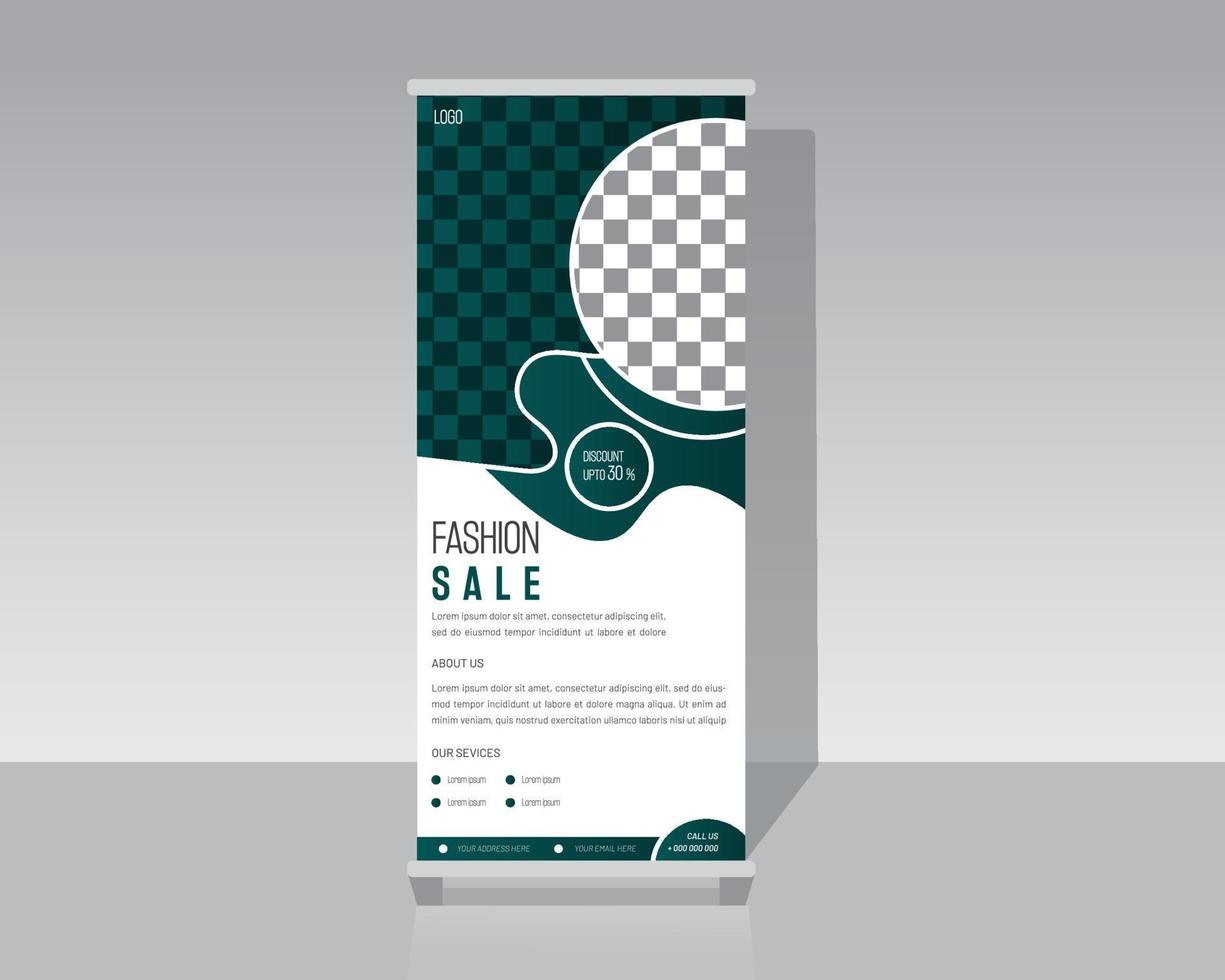 Fashion Roll up banner Template Design vector