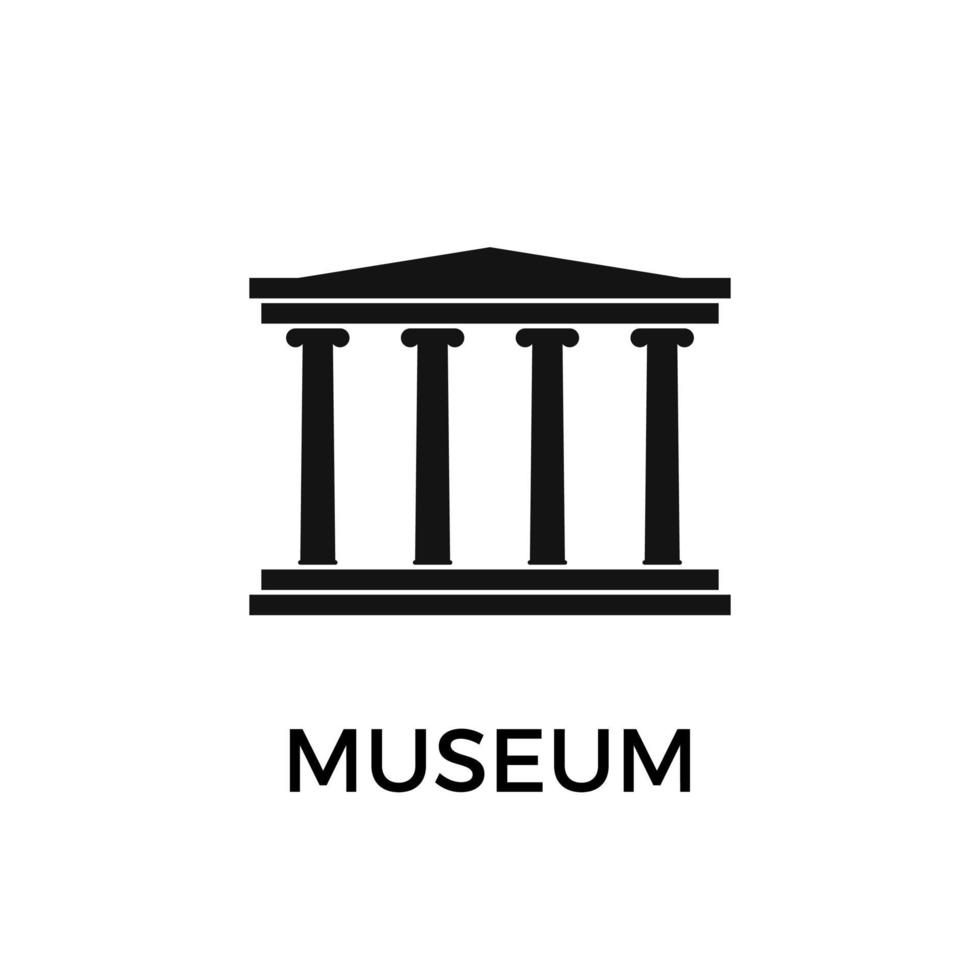 Museum building. Simple flat museum icon. Vector illustration