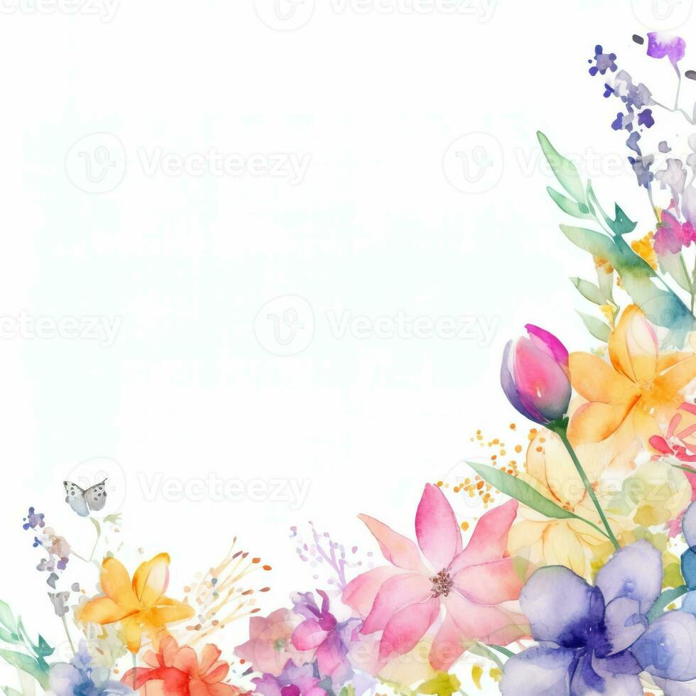 Watercolor spring flowers photo