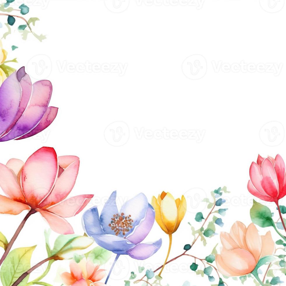 Watercolor spring flowers photo