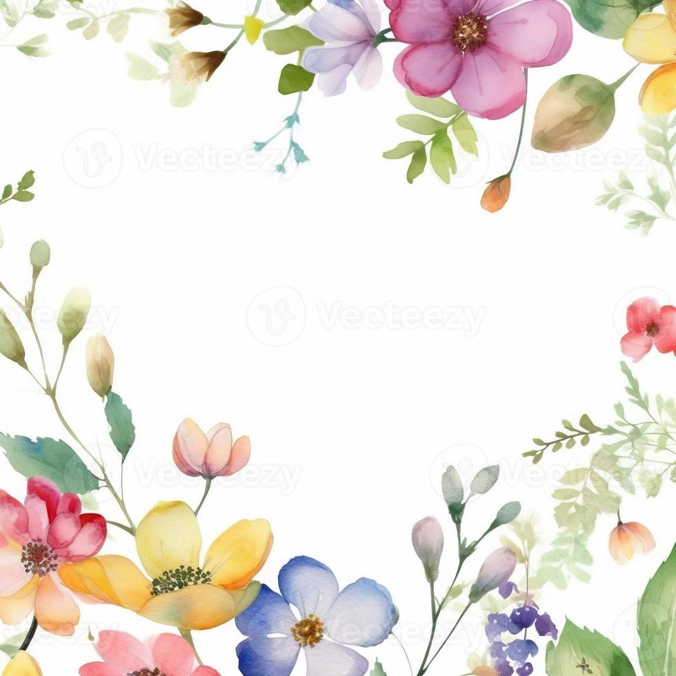 Watercolor spring flowers photo