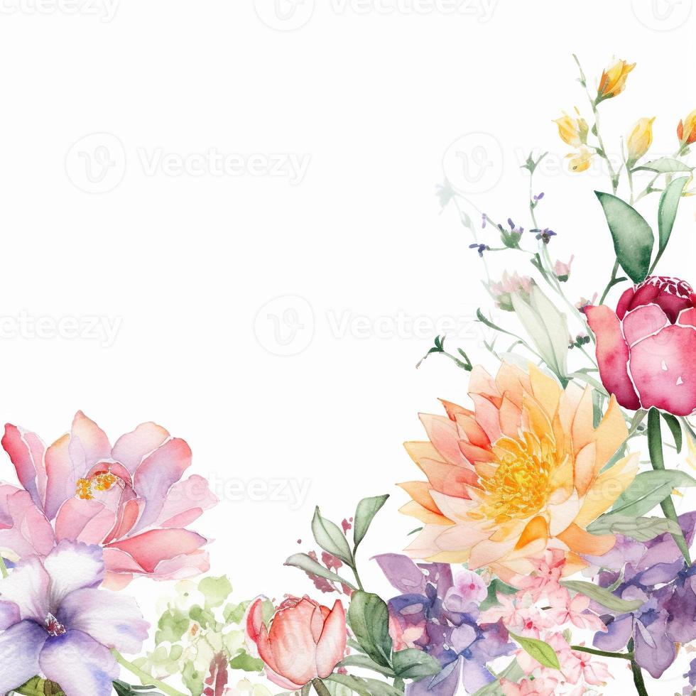 Watercolor spring flowers photo