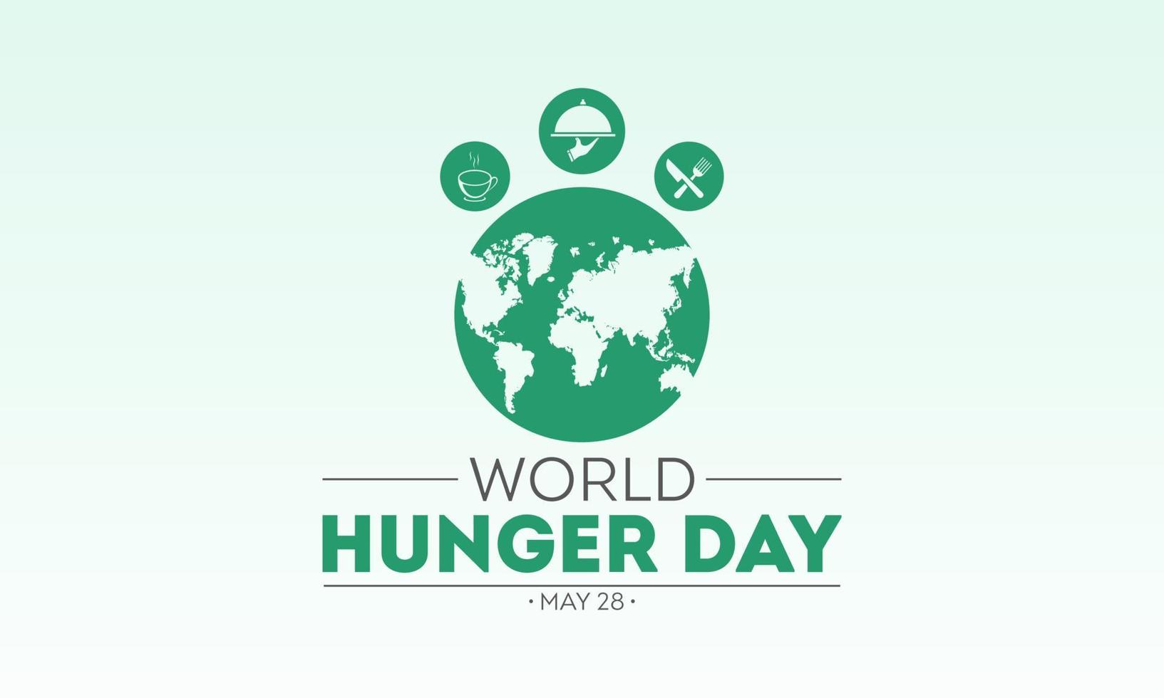 World hunger day is observed every year on 28th may. Vector
