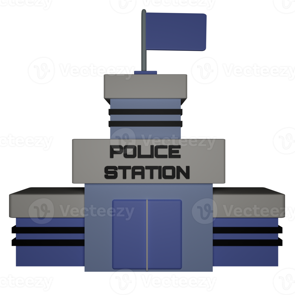 policía estación 3d icono png