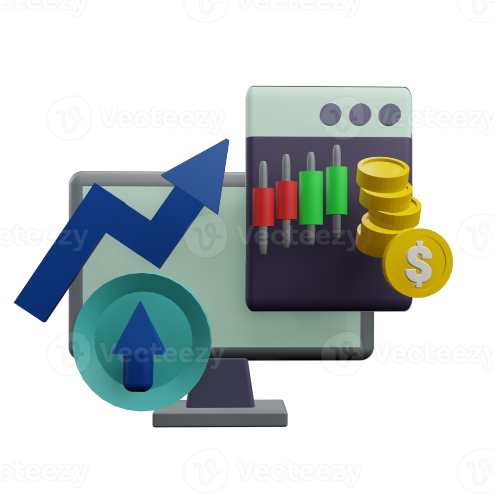 finansiell analys 3d ikon png