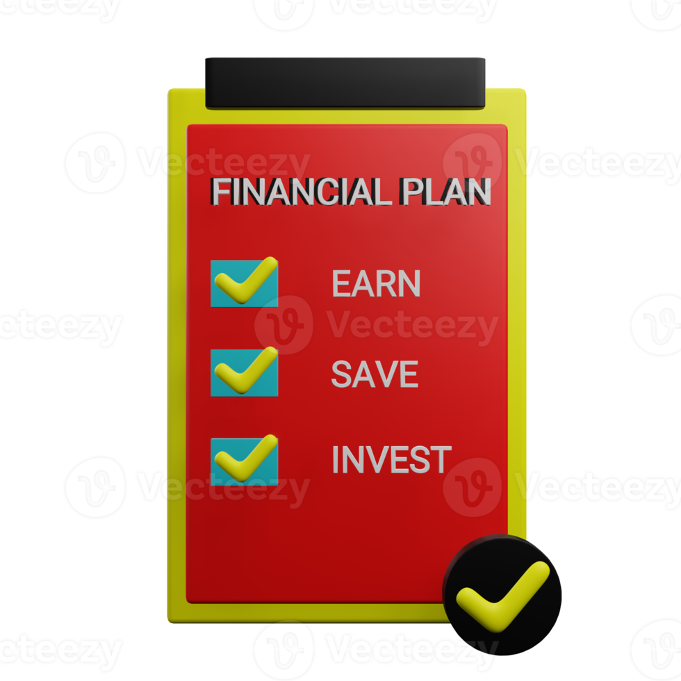 financieel plan 3d icoon png