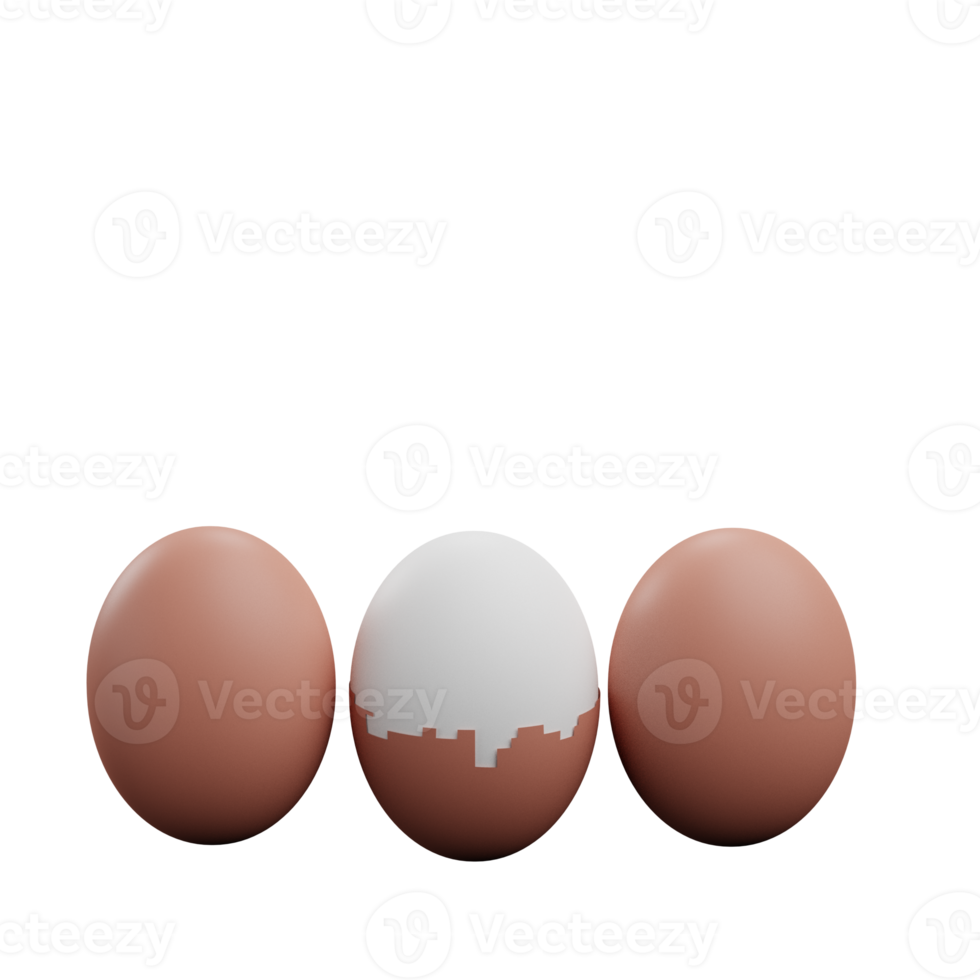 kokt ägg 3d ikon png