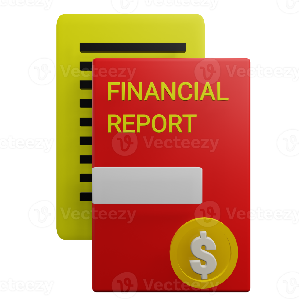 financieel verslag doen van 3d icoon png