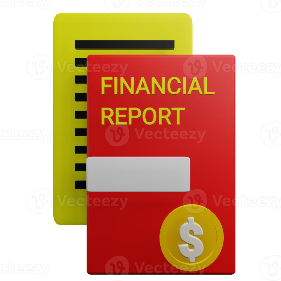 Financial report 3d icon png