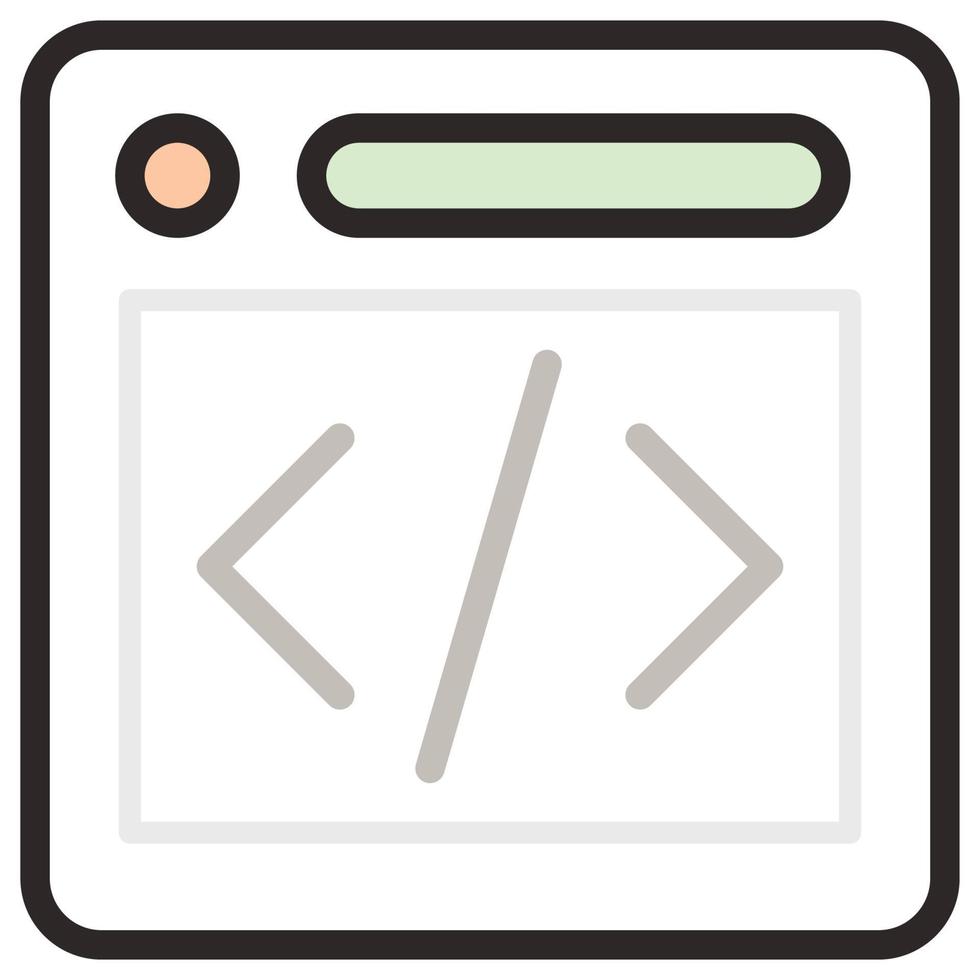 Filled color outline icon for html programming. 22952406 Vector Art at ...