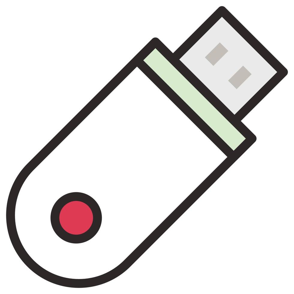 lleno color contorno icono para USB. vector