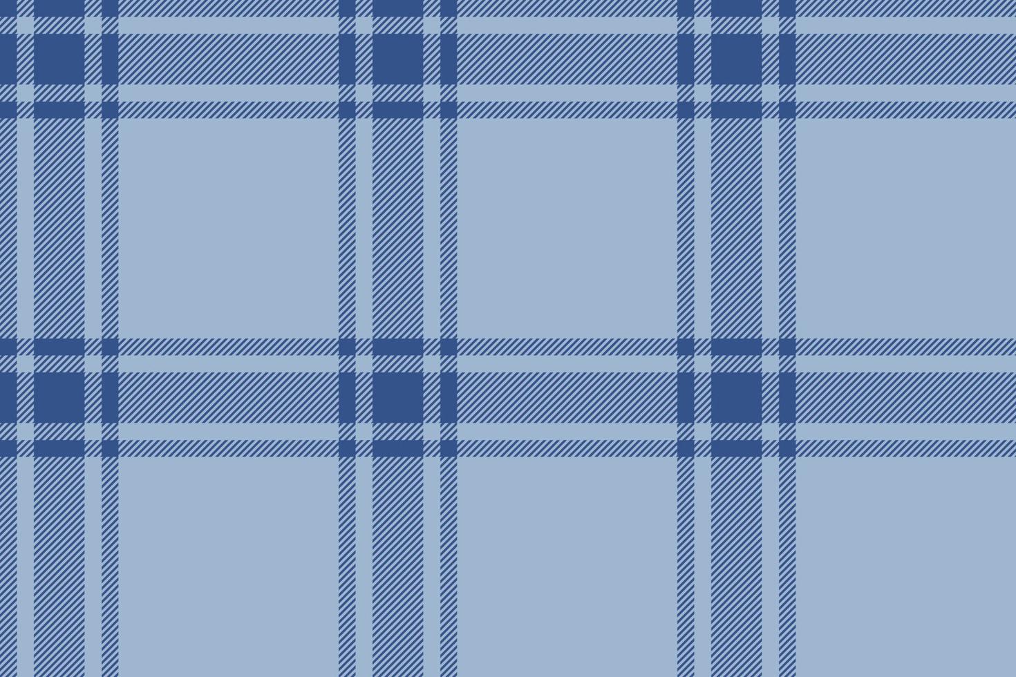 Plaid background, check seamless pattern in blue. Vector fabric texture for textile print, wrapping paper, gift card or wallpaper.