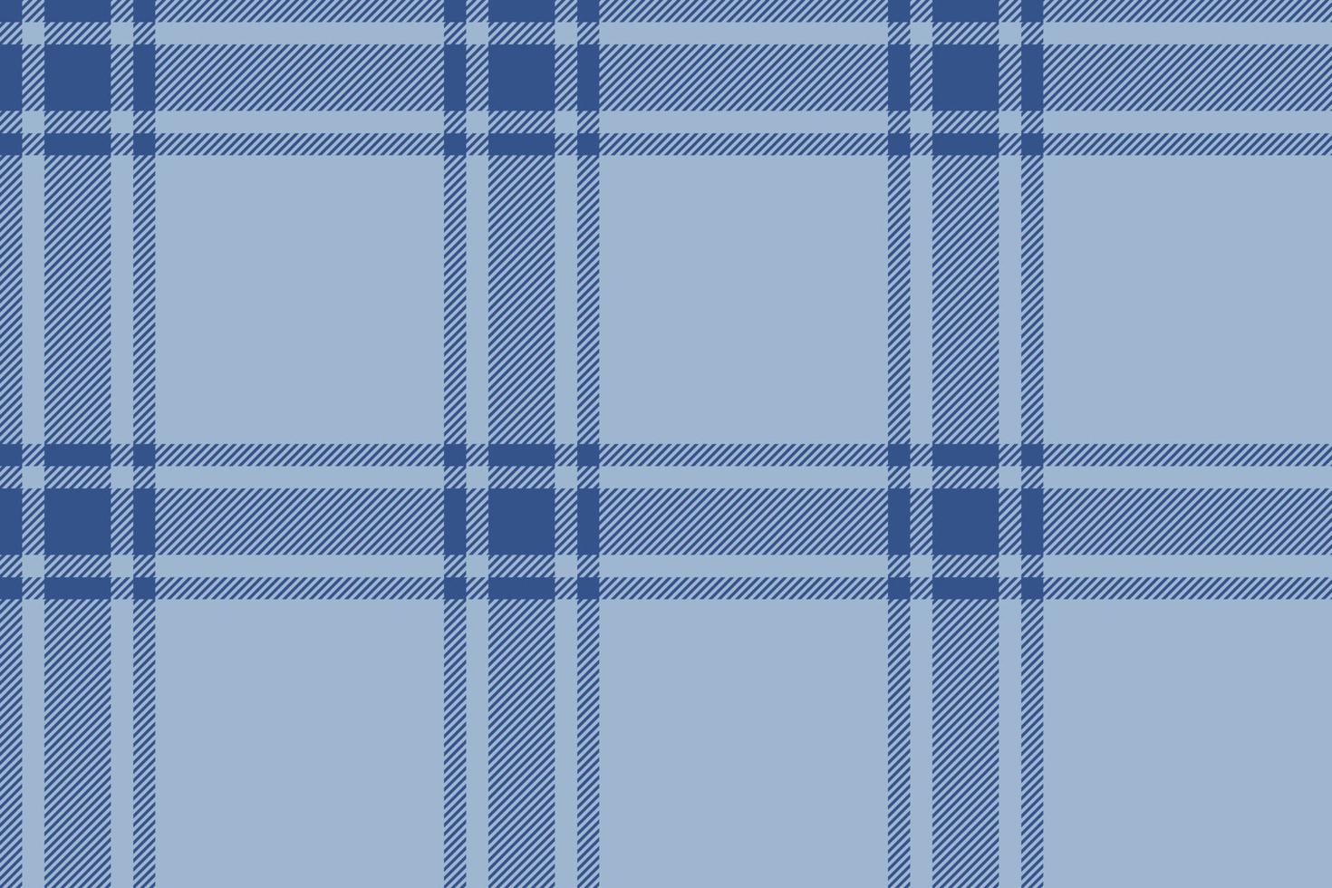 Plaid background, check seamless pattern in blue. Vector fabric texture for textile print, wrapping paper, gift card or wallpaper.