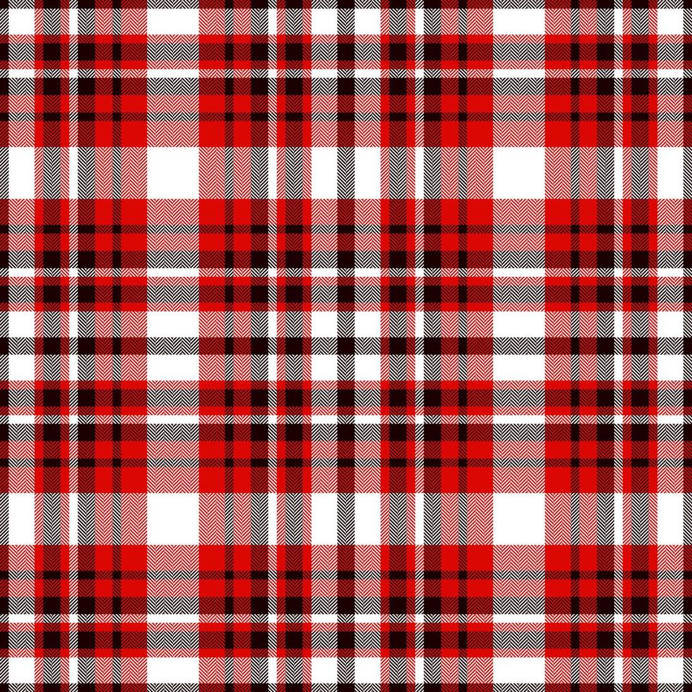 Plaid seamless pattern in red. Check fabric texture. Vector textile print.