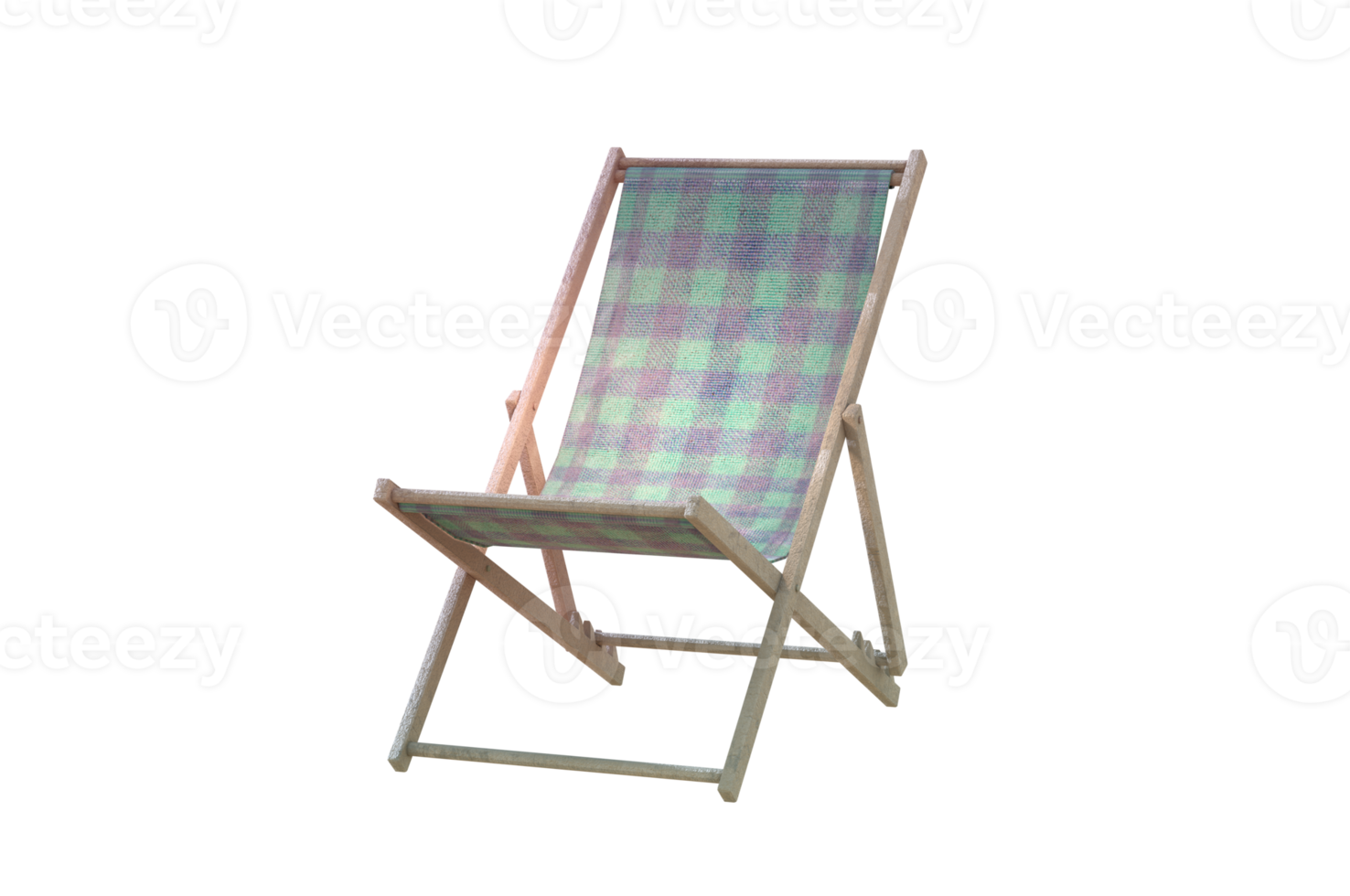 3D Illustration , Deck chair  on transparent background. png