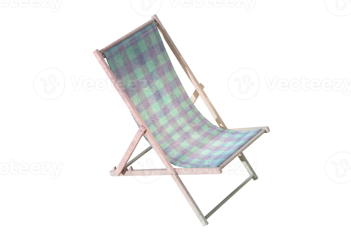 3D Illustration , Deck chair  on transparent background. png