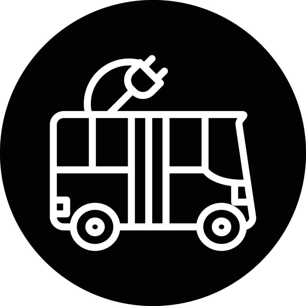 Electric Bus Vector Icon Design