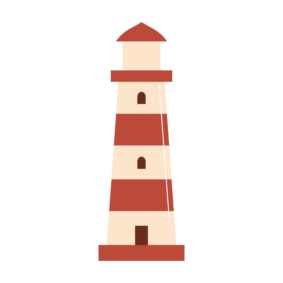 Lighthouse flat vector illustration on white background