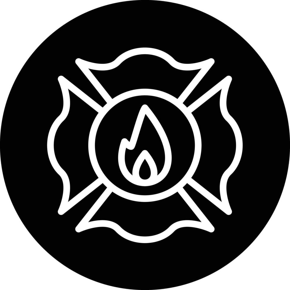 Firefighter Badge Vector Icon Design