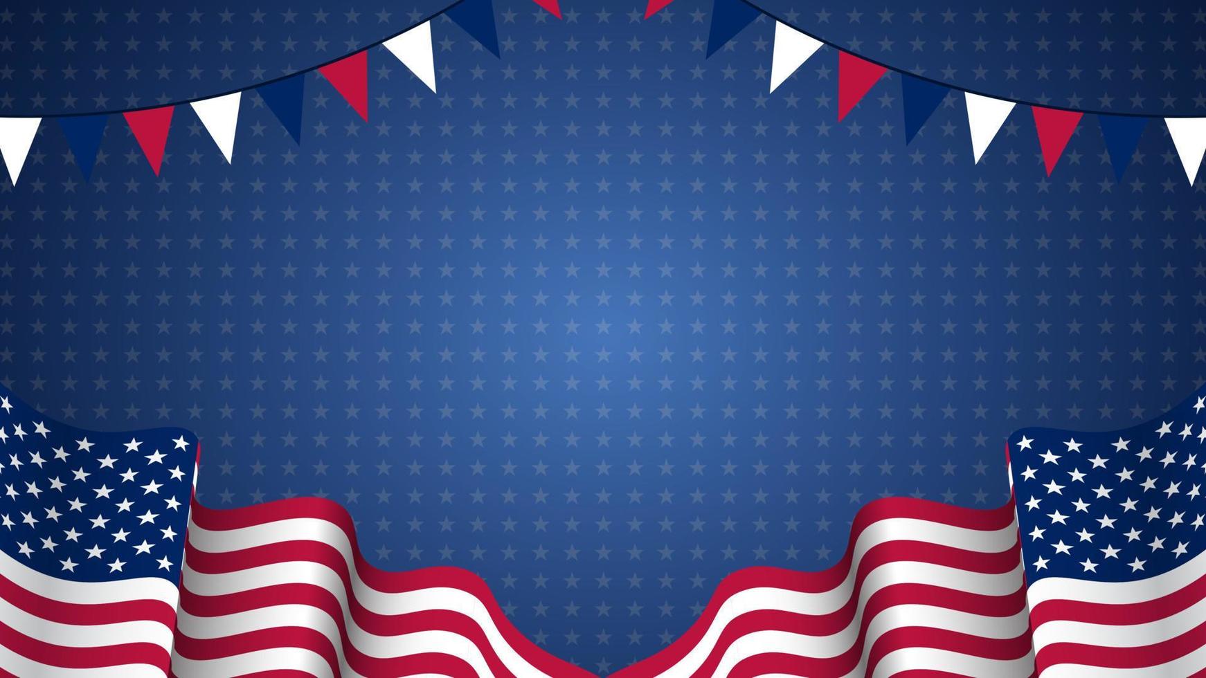 US Memorial day, USA American Country flag background National Independence day 4th of July fireworks vector