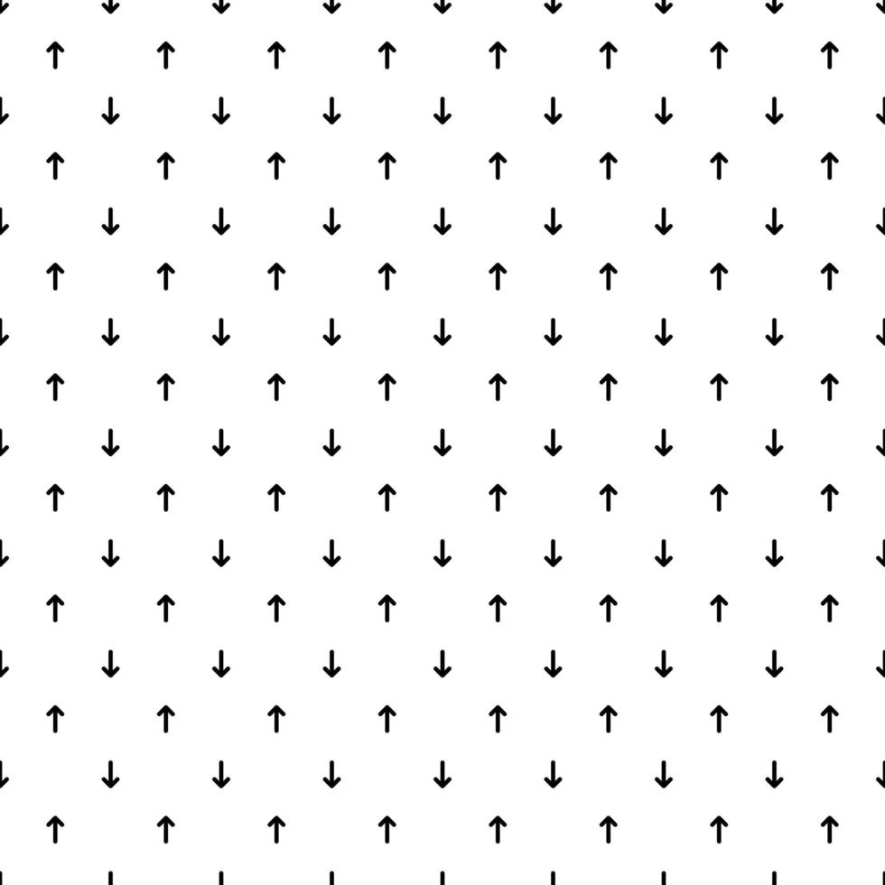 Versatile seamless pattern with black and white geometric shapes and arrows pointing up and down. Ideal for clothing and home decor. vector