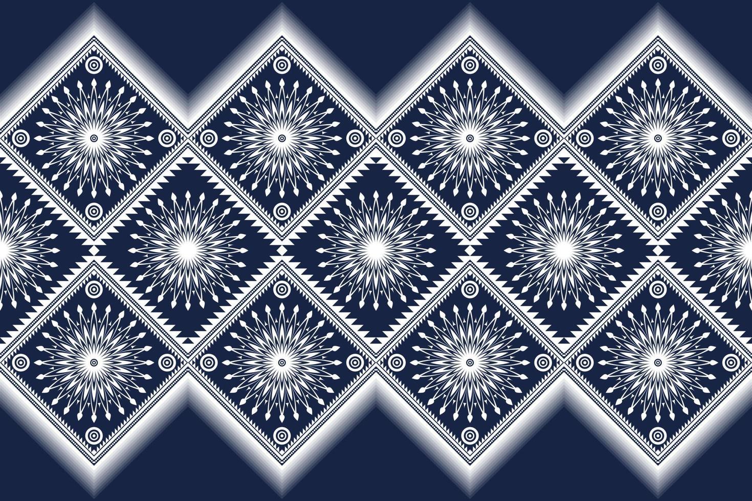 Embroidery-style seamless geometric pattern for fabric, clothing, and wrapping inspired by traditional ethnic design. vector