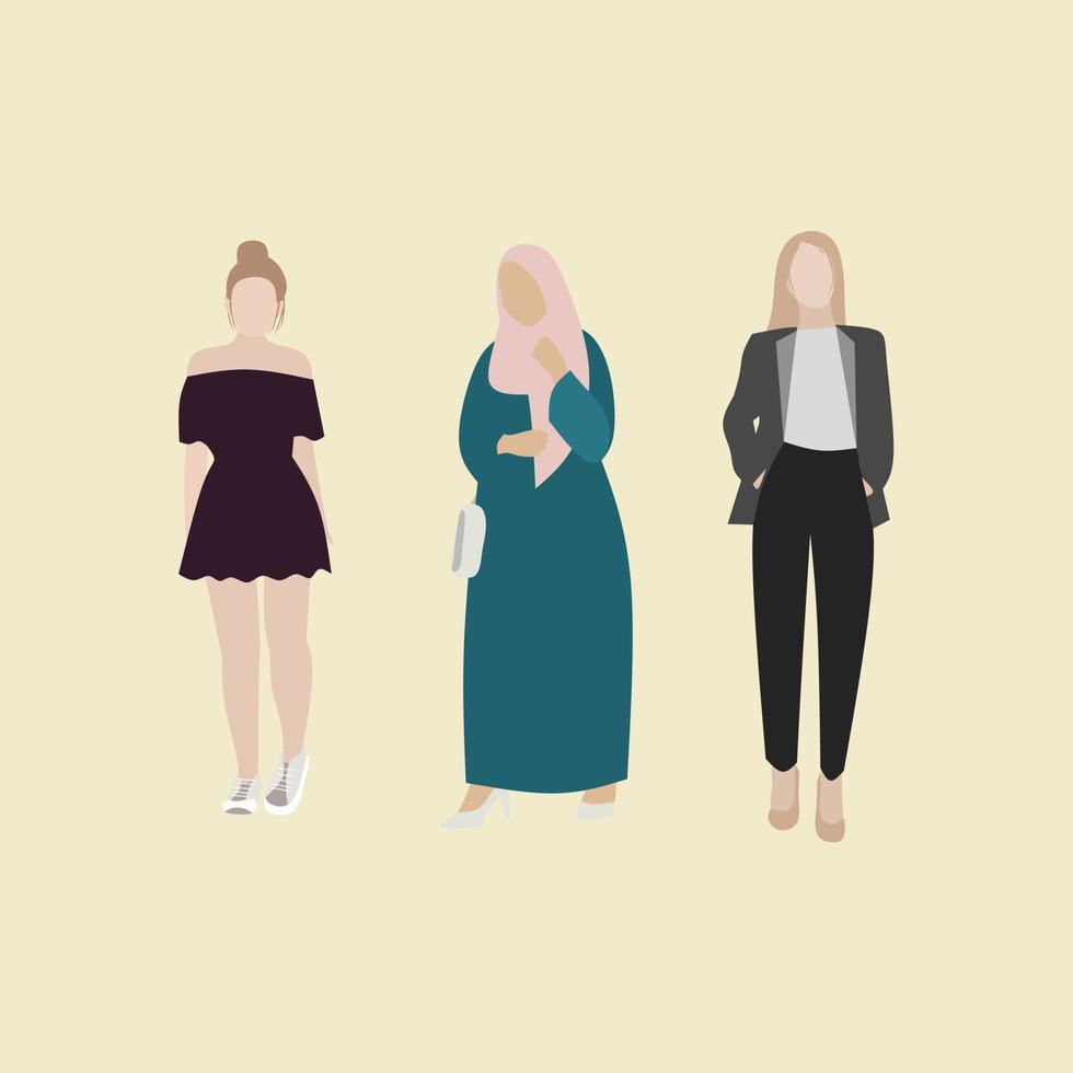 ilustracion vectorial de mujeres vector