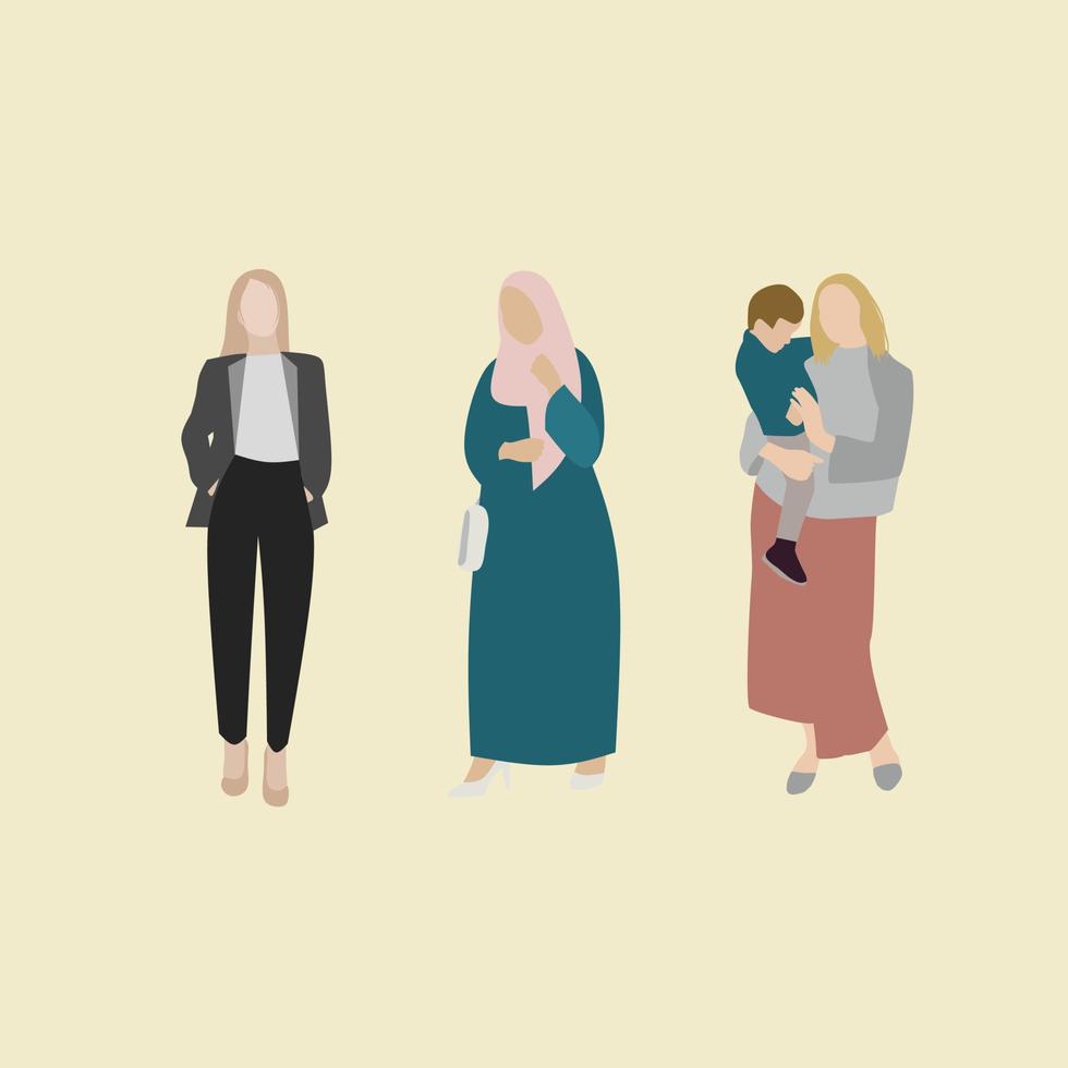 ilustracion vectorial de mujeres vector