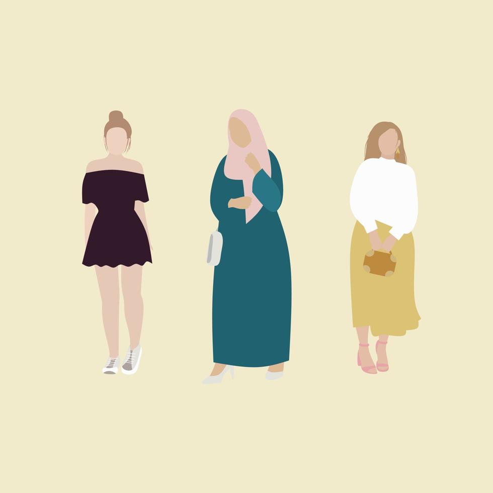 ilustracion vectorial de mujeres vector