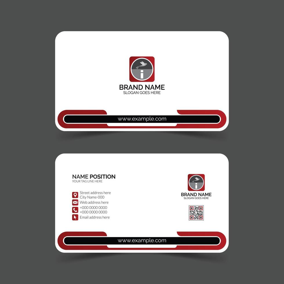 Free modern business card template design vector