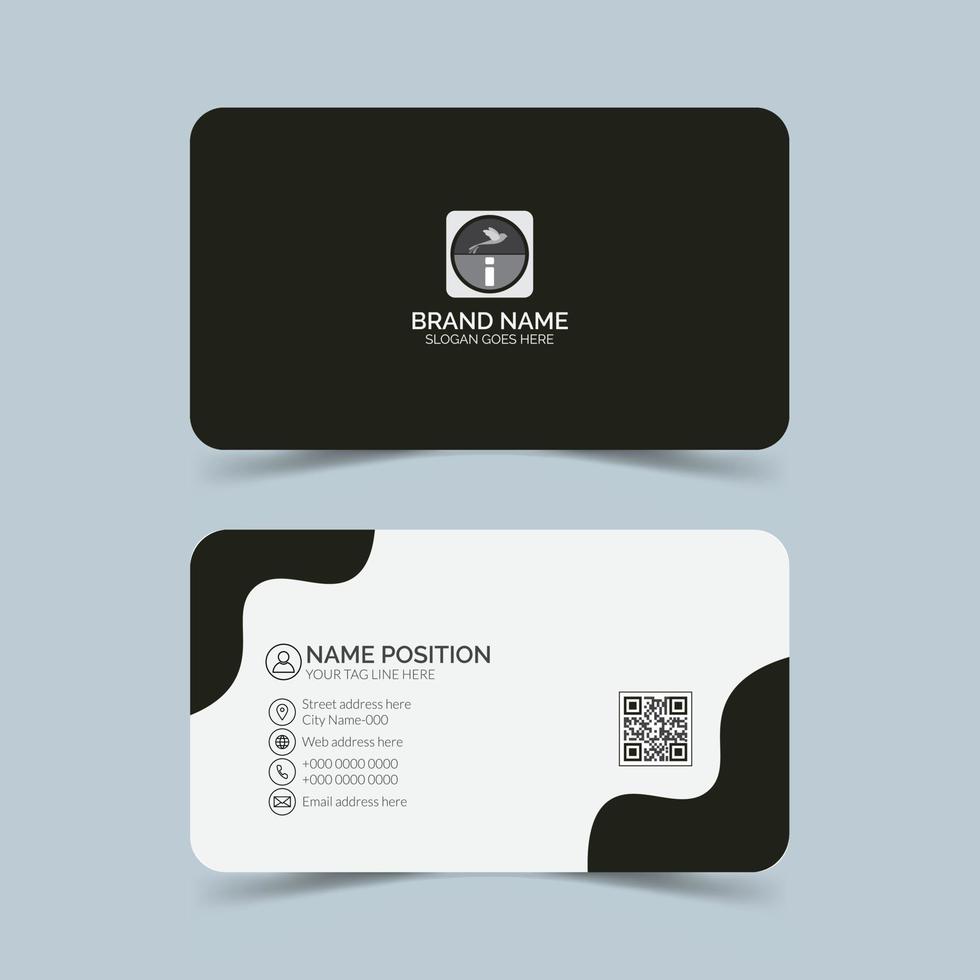 Free modern business card template design vector