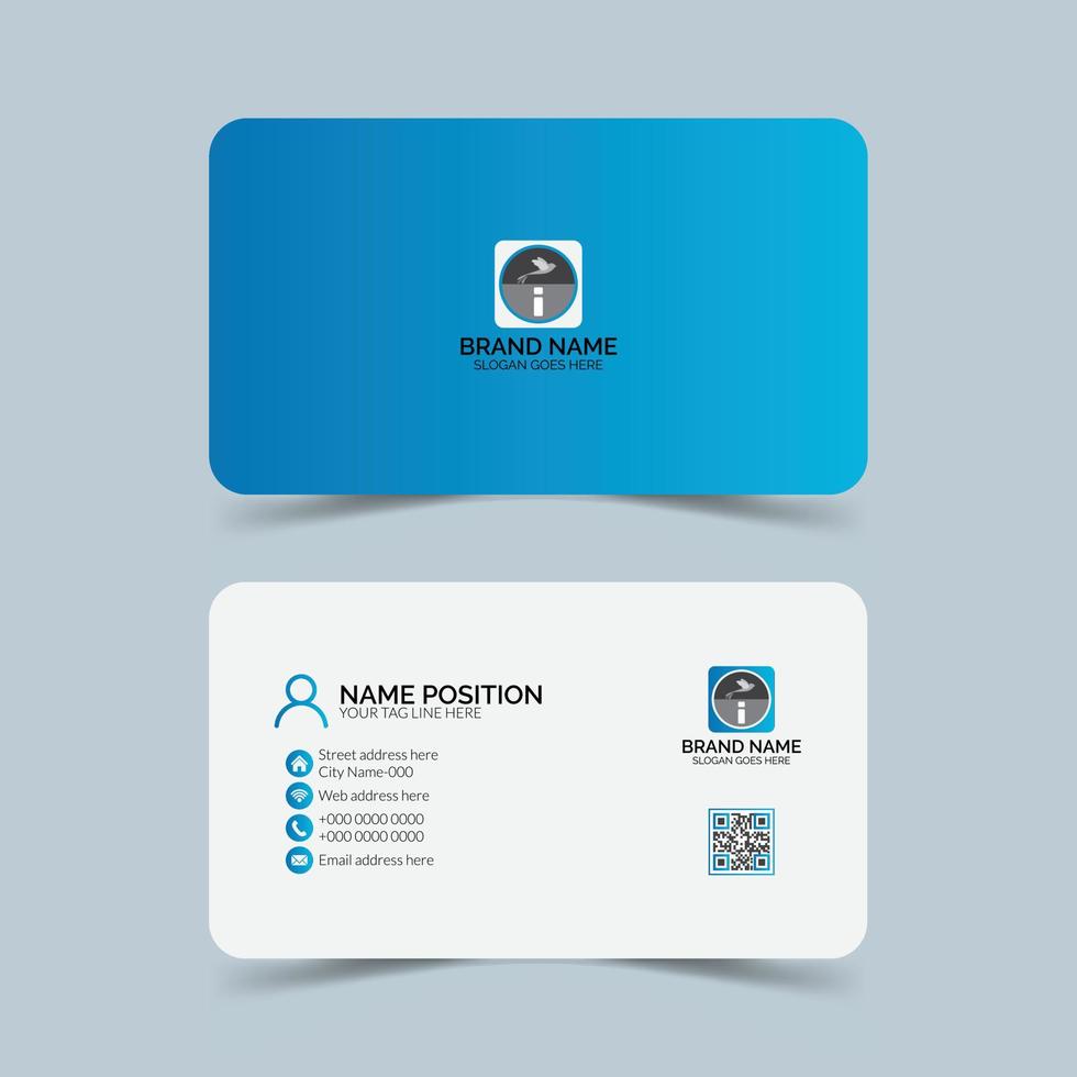 Free modern business card template design vector