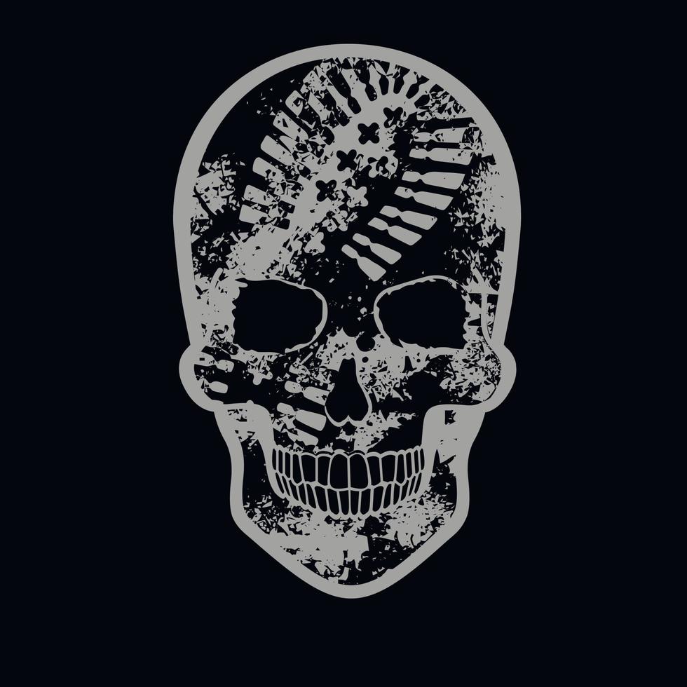 Signo gótico con calavera, camisetas de diseño vintage grunge vector